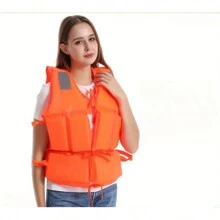 1pc/Set Premium Adult Life Jacket, Thick & Oversized For Boating, Drifting, Fishing, Swimming - Orange - View 5