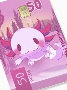 Sticker Para Tarjeta Ajolopeso rosa Debito, credito o transporte - Negro - Ver 2