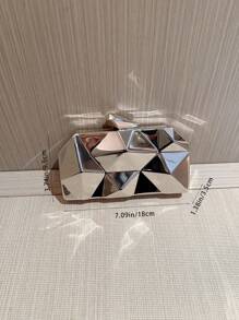 轻巧，商务休闲水钻装饰水桶包迷你抽绳设计，透明包仿珍珠包晚宴包，晚餐包迷人，优雅，精致，安静的奢华水钻适合派对女孩，女人，新娘非常适合派对，晚宴/宴会圣诞派对礼服，与女士派对礼服完美搭配，必备婚礼物品，完美搭配毕业礼服，舞会礼服 - 銀色 - 查看 8