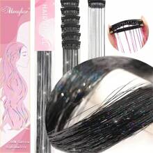 6 件/套发夹金属丝 50.8 厘米，闪光线发夹，节日礼物线仙女派对炫目发饰套装，适合女士和女孩爪夹发夹发夹 - 彩色 - 查看 10