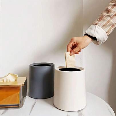 Mini Treasure Chest, Desktop Garbage Can, Plastic Mini Trash Can For Home Living Room Table, Thoughtful Helper, Double-Layered Small Trash Storage Bin, Minimalist Style Garbage Can For Kitchen Bathroom Bedroom Living Room Dorm Office Desk, Mini Garbage Can