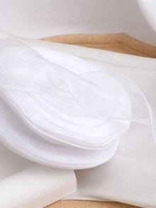 6 cái 4CM Có dây Chiffon Ruy băng mỏng Đàn organza Đối với Giáng sinh Trang trí đám cưới Qủa tặng Đóng gói Dây Quấn Nơ Vòng hoa Đồ thủ công DIY - Hồng - Xem 4