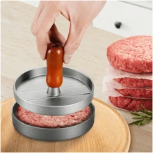 Stainless Steel Burger Press Patty Maker With Non-stick Coating, Includes 100 Patty Papers