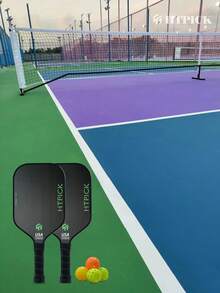 16mm Carbon Fiber Pickleball Paddle, Hot Molding Extended Professional Paddle, Hot Molding One-Piece Pickleball Racket - Random Color - View 2