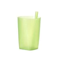 1pc Straw Cup All-In-One Plastic Cup Candy Color Home Casual Drinking Cup Children's Anti-Choking Straw Plastic Cup - Yellow - View 10
