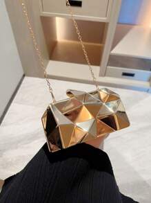 轻巧，商务休闲水钻装饰水桶包迷你抽绳设计，透明包仿珍珠包晚宴包，晚餐包迷人，优雅，精致，安静奢华水钻适合派对女孩，女人，新娘非常适合派对，晚宴/宴会圣诞派对礼服，与新年服装完美搭配，与女士派对礼服完美搭配，必备婚礼物品，与毕业礼服完美搭配，舞会礼服 - 金色 - 查看 7