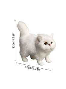 1pc Simulation Cat Plush Toys Soft Stuffed Kitten Model Fake Cat Realist Animals Gift - Multicolor - View 2