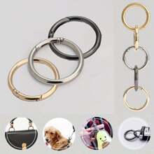3pcs Multi-Purpose Metal Carabiners - Safety Spring Clips, Suitable For Keychains, Bags And DIY Jewelry - Multicolor - View 2