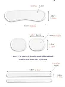 6/12pcs Transparent Silicone Anti-Slip Heel Grips, Adjustable Heel Liner Pads For Sandals & High Heels - Clear - View 4