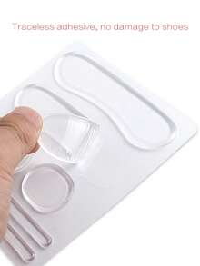6/12pcs Transparent Silicone Anti-Slip Heel Grips, Adjustable Heel Liner Pads For Sandals & High Heels - Clear - View 6