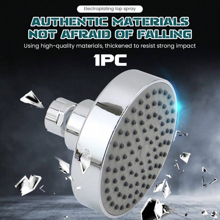 1pc Universal Shower Head Set With Round Top Pressure Boosting