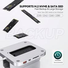 Minisopuru 升級版 迷你底座 支援 M.2 Nvme/sata 固態硬碟、迷你擴展孔集線器 - 銀色 - 查看 3