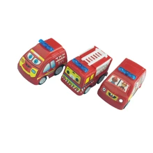 6pcs/Set Children's Cartoon Mini Inertia Fire Truck Toy, Random Color Bag With Different Styles Of Cars,Back To School