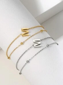 1 Miếng Của phụ nữ Thép không gỉ Hai lớp Vòng tay cườm Với 26 , Hoàn hảo Qủa tặng Đối với Bạn gái - Vàng - Xem 2