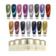8ml/Bottle Eniness Cat Magnetic Gel Nail Polish, Sparkle Glitter Gel Varnish, Semi-Permanent Soak Off UV Gel