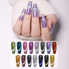 8ml/Bottle Eniness Cat Magnetic Gel Nail Polish, Sparkle Glitter Gel Varnish, Semi-Permanent Soak Off UV Gel