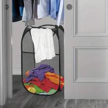 1pc/2pcs Small Laundry Basket, Collapsible Pop Up Mesh Laundry Basket With Reinforced Carry Handles - Portable And Convenient For Home, Bathroom, Kids Room, College Dorm, And Travel, Small Size Dress Pants Shoes Jeans Boots Skirt Laundry Hamper, Washing Basket Bathroom Organizer, Basket, Storage Basket, Foldable Laundry Basket