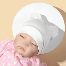 1pc Ultra Soft Cartoon Pattern Baby Beanie Hat, Spring/Summer Indoor/Outdoor Multi-Functional Breathable Warm Windproof Cap, Suitable For Swaddling Blanket