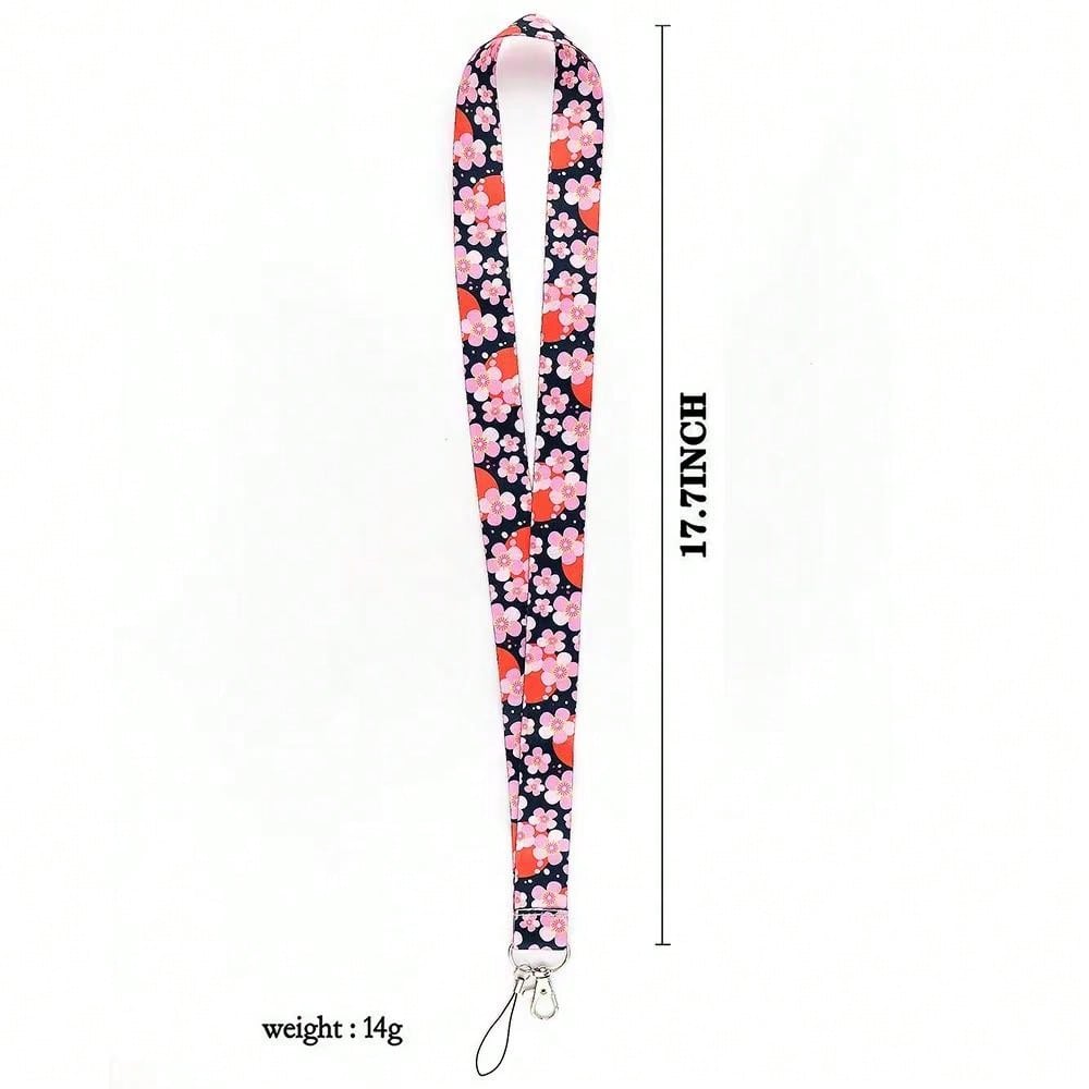 1pc elegant cherry blossom pattern lanyard suitable for doctors