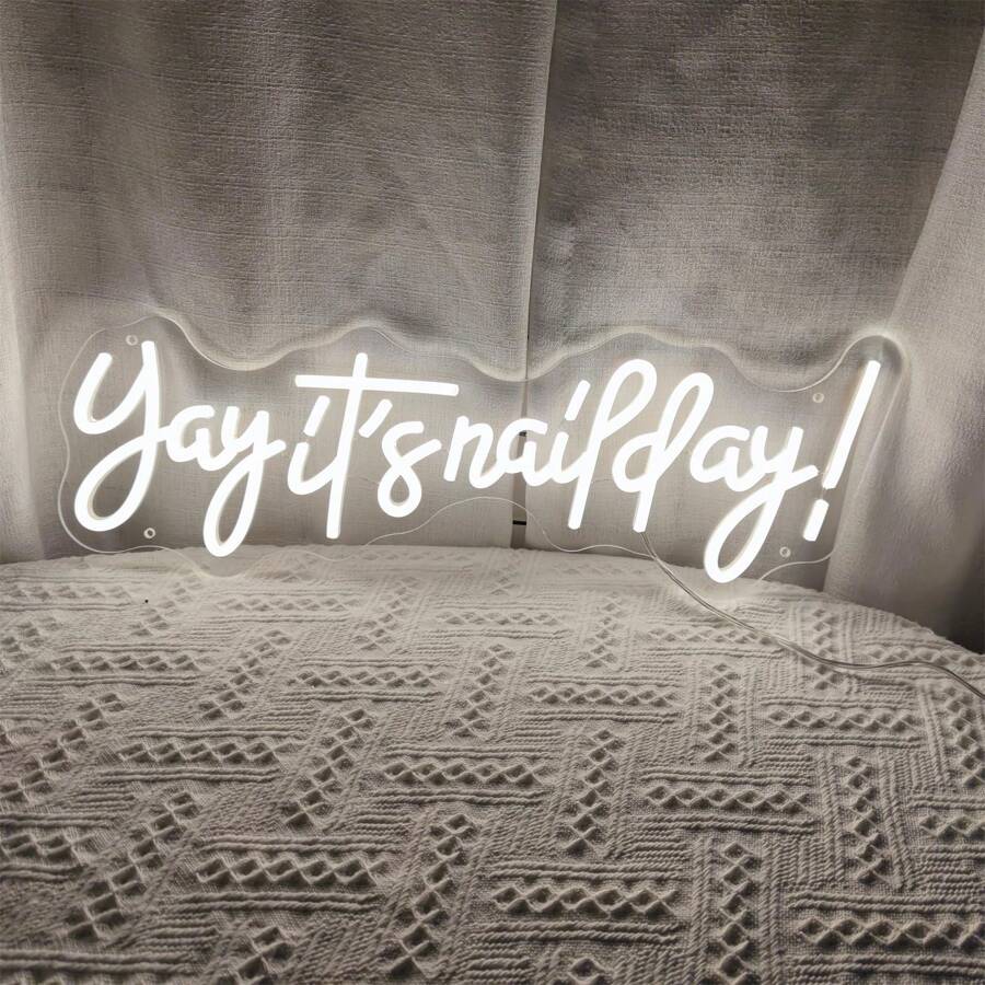 Yay It's Nail Day Neon Sign Is Perfect For Wall Decor At Nail Salons