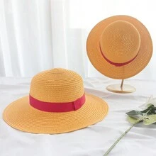 Sombrero amarillo para el sol con personaje de dibujos animados, adecuado para uso diario - sombrero de paja amarillo - Ver 2