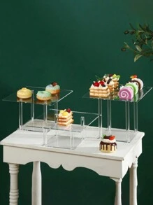 Acrylic Cake & Bread Display St, Clear Donut & Dessert & Pastry Display Shelf, Glass Show Rack, Transparent Storage Tray,Kitchen,Christmas Gift Back To School - Clear - View 1