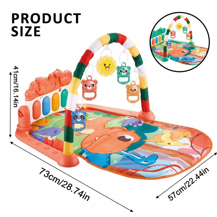 1 pi?�ce B?�b?� Piano De Pied Jouets, Tapis De Jeu De Gym Pour B?�b?� Avec Clavier Piano, Cadre De 