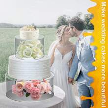 2Pcs Acrylic Cake Stand Fillable Cake Risers Clear Cake Tier Stackable Centerpiece Cake Display Boxes Decorative Cake Display Stand For Wedding Birthday Party - Clear - View 2