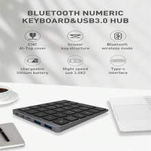 28 Chìa khóa Wireless Bluetooth Tốc độ cao Dữ liệu 5Gbps Nhiều Đến Của bạn Hằng ngày Cách sử dụng Bàn phím & USB 3.0 - màu đen - Xem 4
