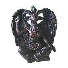 Satan Goat Baphomet Statue Hanging Door Knocker Plate Decor Plaque Sculpture - Bronze - View 3