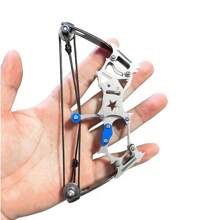 1pc Mini Stainless Steel Bow Archery Set, Indoor Target Shooting Competition Leisure Toy Suitable For Outdoor Activities - Silver - View 4