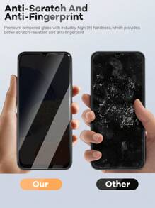 2pcs Full-Screen Coverage Tempered Glass Screen Protector Compatible With Samsung Galaxy A14 A34 A23 A54 A53, Anti-Spy Privacy Protective Film With High Hardness Rhinestone Anti-Scratch & Anti-Fall, Sensitive Touch, Compatible With Galaxy A01-91 Series Gift For Birthday, Family, Friends Phone Screen Protector, Phone Accessories