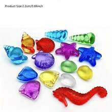 16pcs Acrylic Rhinestone Toy Ocean Gemstone Toy Sea Life Shell Conch Gemstone Toy DIY Toy Birthday Party Decorations - Random Color - View 2