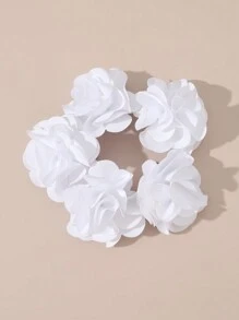 5pcs Girls' Cloth Floral Hair Clips Daily Decoration - White - View 5