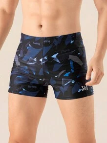361degree 361 Degrees Novo calção de banho esportivo profissional masculino, estilo corte quadrado, tecido de alta elasticidade, ajuste de cintura com cordão, cós elástico, não desbota, adequado para natação, surfe, praia, spa, rafting, caminhadas, férias, adultos e adolescentes