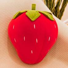 草莓形状毛绒枕头水果垫睡枕毛绒娃娃 - 紅色 - 查看 4