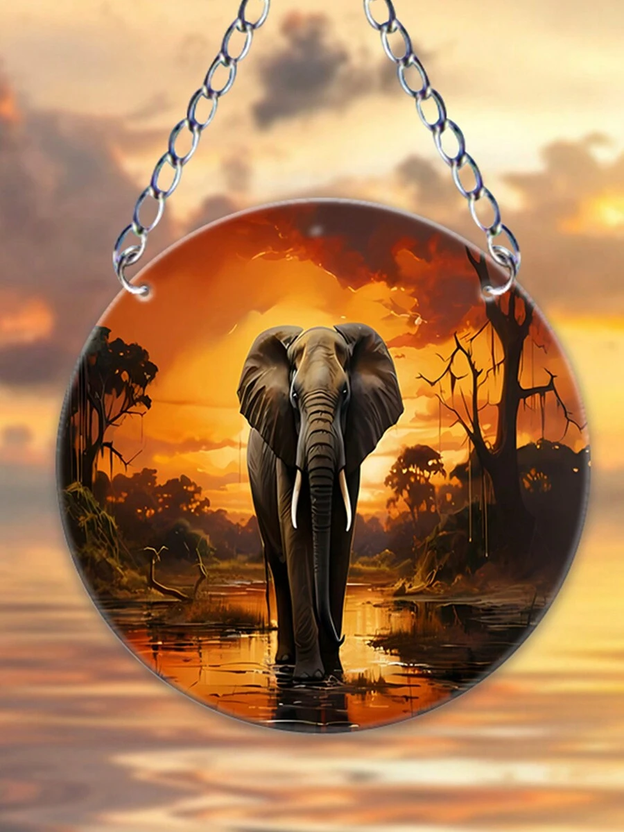 1 Miếng Acrylic Tròn Con voi Vật rủ xuống , Lý tưởng Đối với Lễ hội , Cửa sổ Đồ trang trí , Ô tô/xe hơi Đồ trang trí Treo Đồ trang trí - Nhiều màu - Xem 1