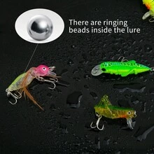 5入組3種類型的假餌,模擬蚱蜢和螳螂等生物- 包括收納盒和釣魚配件,非常適合釣蟹！ - 彩色 - 查看 2