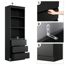Bookcases - màu đen - Xem 8