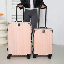 Luggage Suitcase Carry-On Trolley Case Travel Bag 20" Short Trip High Capacity Scratch Resistant Aluminum Frame Silent Spinner Wheels 24" Travel Vacation Suitcase For Men Women Students Dorms Bag For School School Accessories School Stuff - Pink - View 1