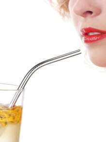 14pcs Stainless Steel Straw, Kitchen, Christmas Gift - Silver - View 4