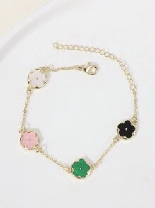 1 Pieza Pulsera De Moda De Flor Acrílica De Cinco Pétalos Para Mujer, Simple Y Elegante, Adecuada Para Todas Las Ocasiones - multicolor - Ver 13