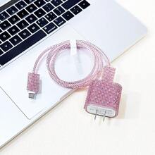 5pcs/Set Iphone 15 Charging Accessory Protection Kit Including Charger, Data Cable, Pd18/20w Charging Head, Sticker & Power Adapter - Black and White - View 4