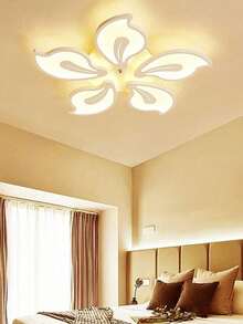 85~265V 纯色现代 LED 吸顶灯，70 厘米嵌入式吸顶灯 LED 吊灯靠近天花板灯，适用于卧室客厅卧室餐厅厨房，不可调光 - L70CM 5 葉子形狀 - 查看 12