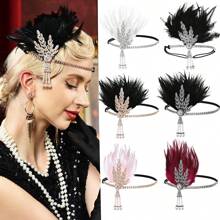 D EXCEED 1/3PCS音乐节女装1920年代下午茶派对舞会情人节母亲节新娘合金人造羽毛发夹头饰 - 多色 - 查看 13