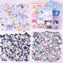Sanrio 60Pcs/Box Small Hello Kitty Kuromi Cinnamoroll Pochacco Stickers DIY Laptop Phone Diary Cute Cartoon  Kitty Cat Sticker(Some Parts May Be Random)(New And Old Packaging Random)