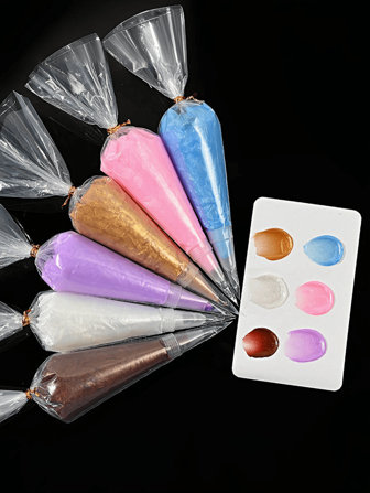 50g/Bag Faux Pearl Glitter Glue For Diy Hair Clip, Cell Phone Case, Clay Crafting, Decoration With Piping Nozzles Included Summer, School