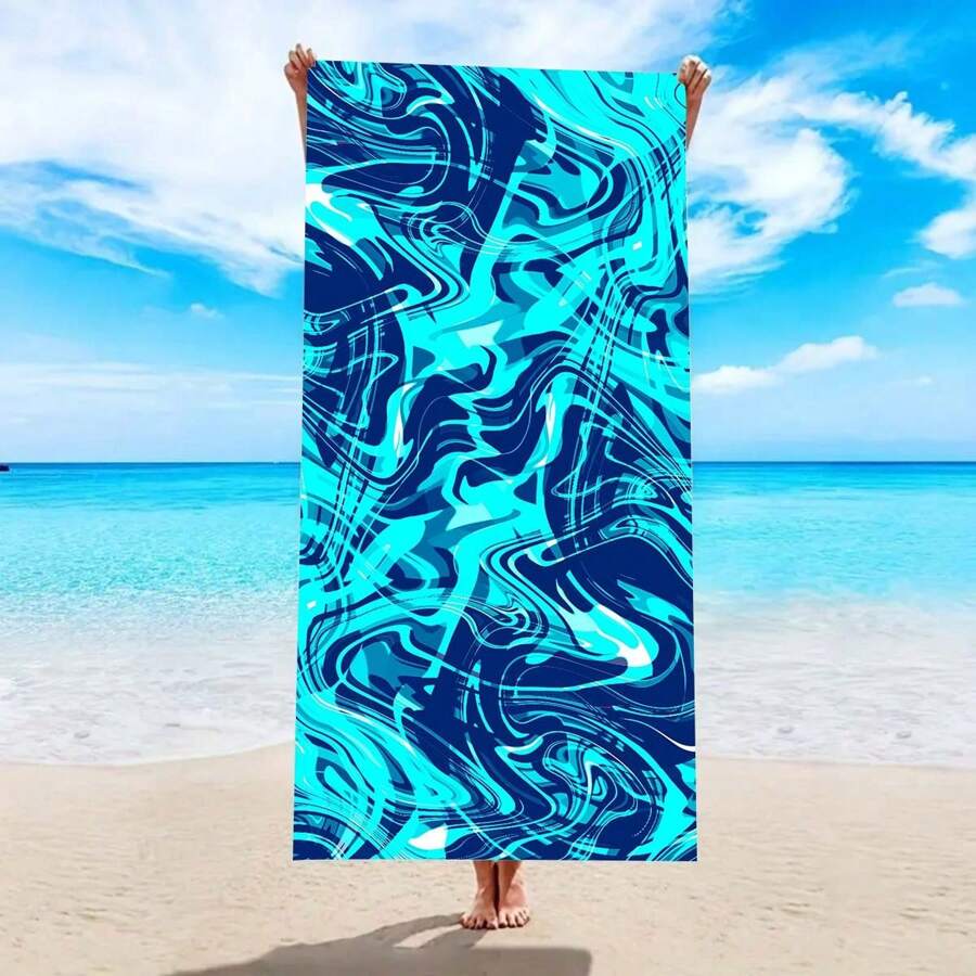 1pc Extra Large Beach Towel, Big Size, Super Absorbent, Quick Dry, 59" X 29", Summer Essential, Wind & Sun Protection For Beach, Party, Travel, Camping, Beach Accessories, Holiday Gift Beach Essentials