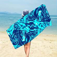 1pc Extra Large Beach Towel, Big Size, Super Absorbent, Quick Dry, 59" X 29", Summer Essential, Wind & Sun Protection For Beach, Party, Travel, Camping, Beach Accessories, Holiday Gift Beach Essentials