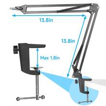 Razer Seiren Mini Boom Arm Stand With Pop Filter - Mic Stand With Mic Cover Foam Windscreen For Razer Seiren Mini USB Mic By YOUSHARES - Black - View 5